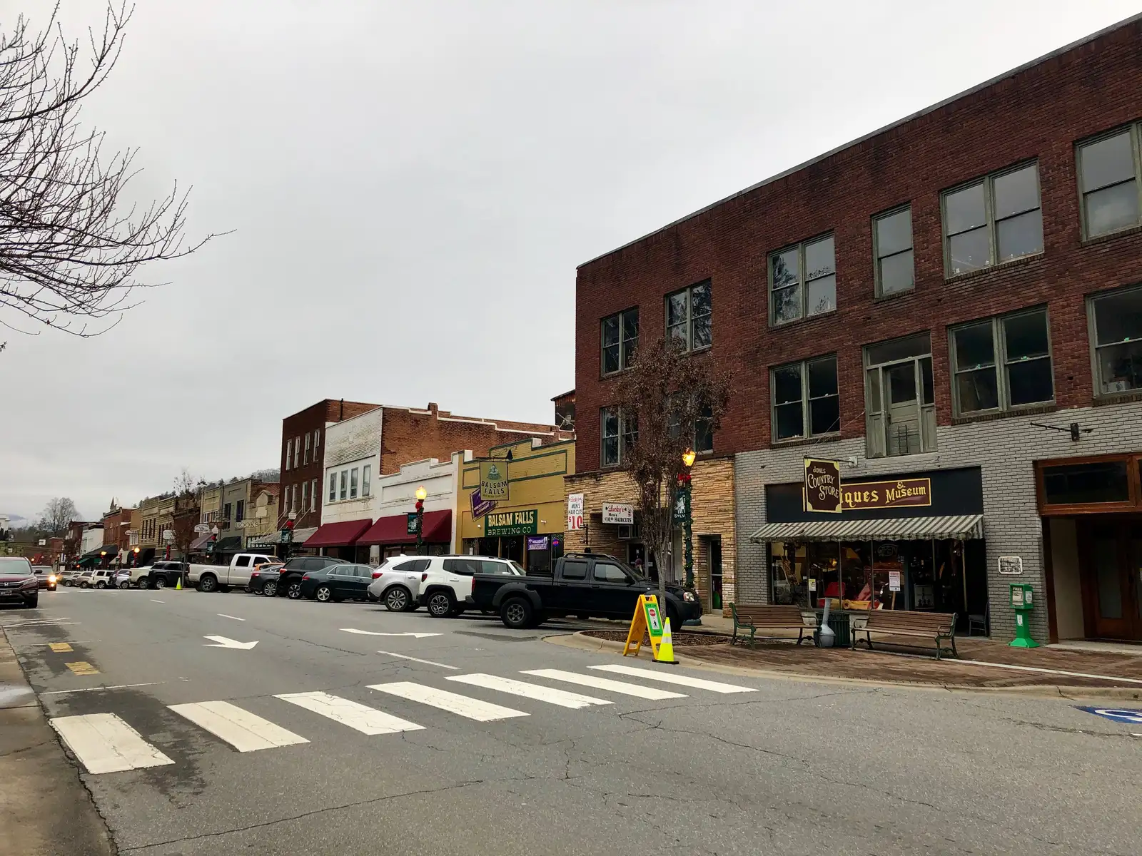 Storefronts along Main Street in Sylva, North Carolina